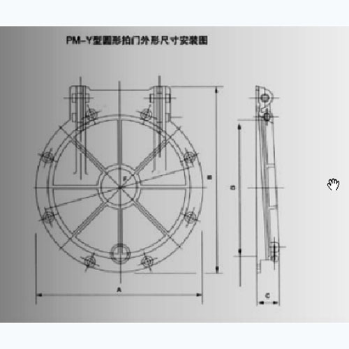 圆形拍门外形尺寸安装图